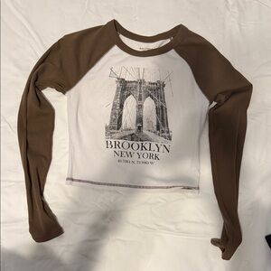 Arizona Jean Company Brown and White Kids Long Sleeve Shirt
